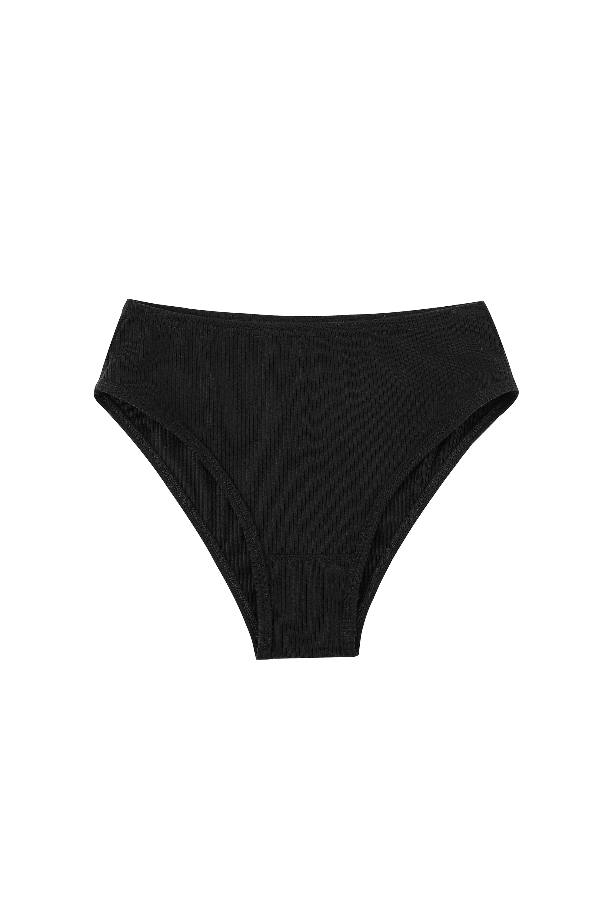 High Waist Underwear Tencel Rib Black sold by Fashion Brand Company