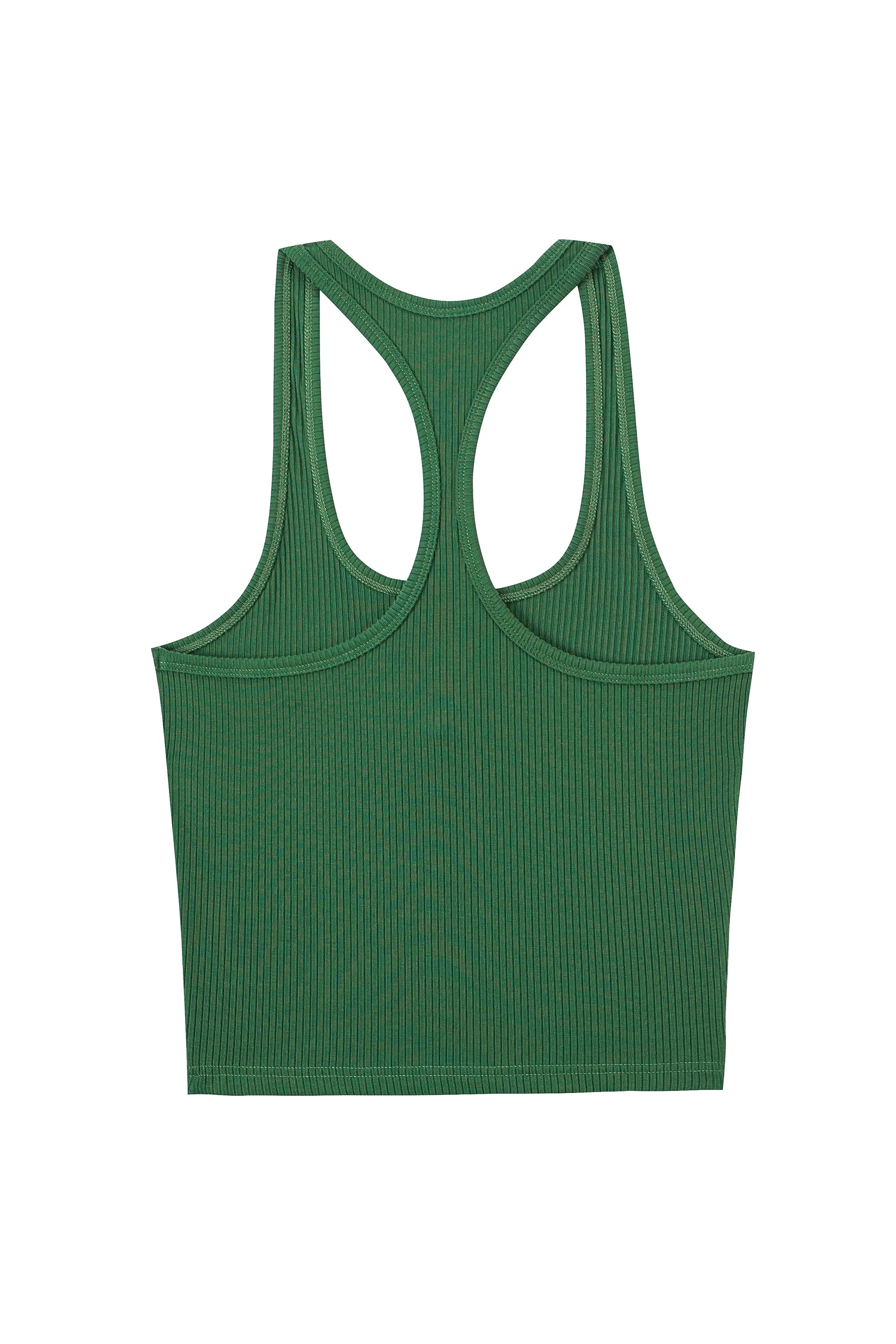 Split Racerback Tencel Rib Tank Green sold by Fashion Brand Company product image thumbnail 4