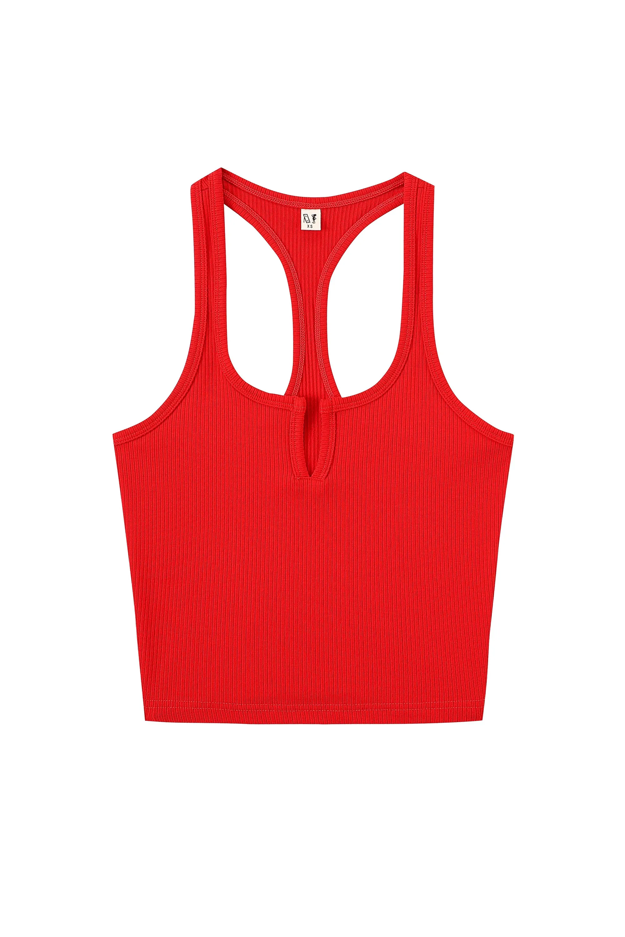 Split Racerback Tencel Rib Tank Maraschino sold by Fashion Brand Company