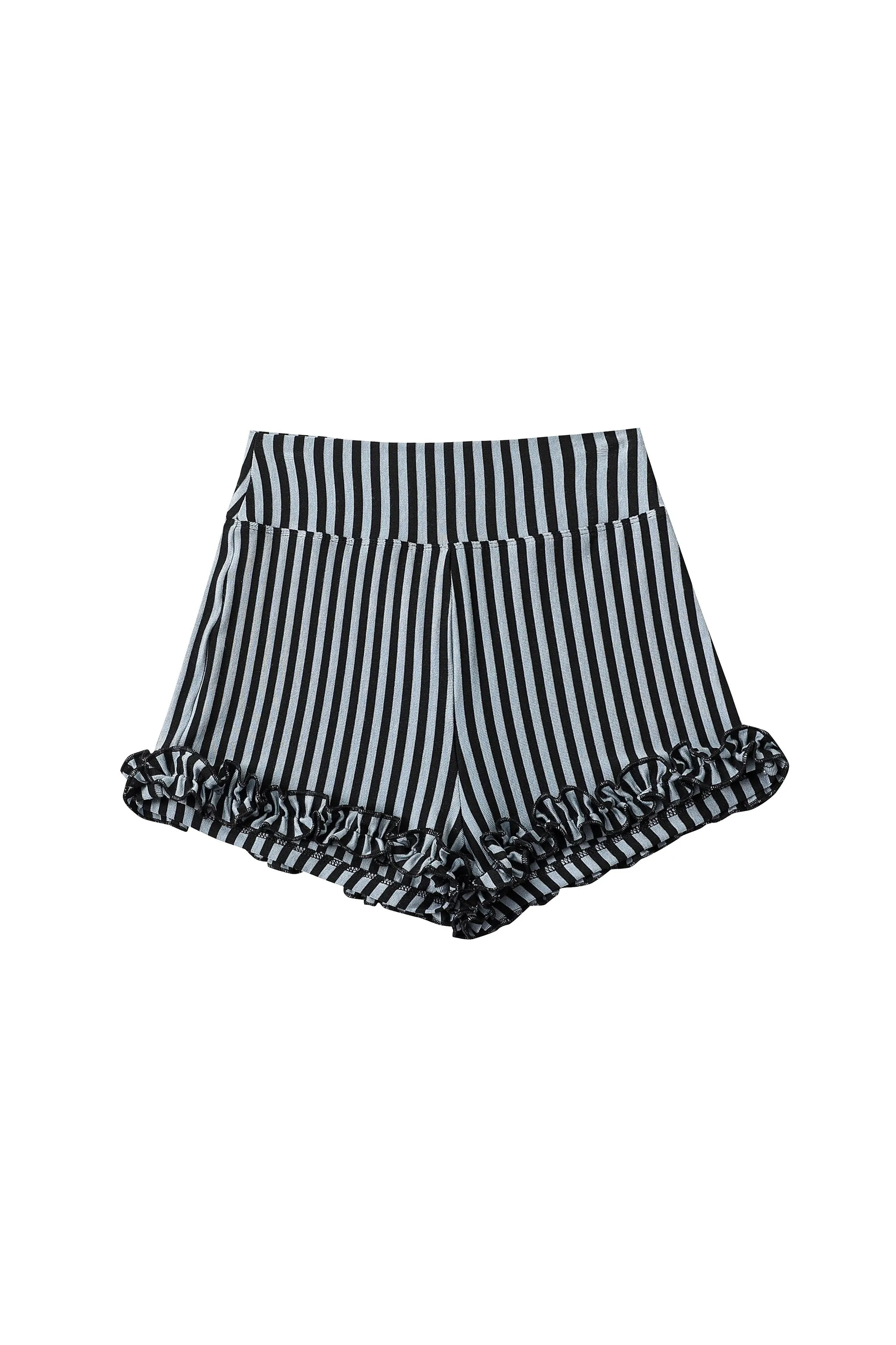 Striped Ruffle Shorts Blue Stripe sold by Fashion Brand Company