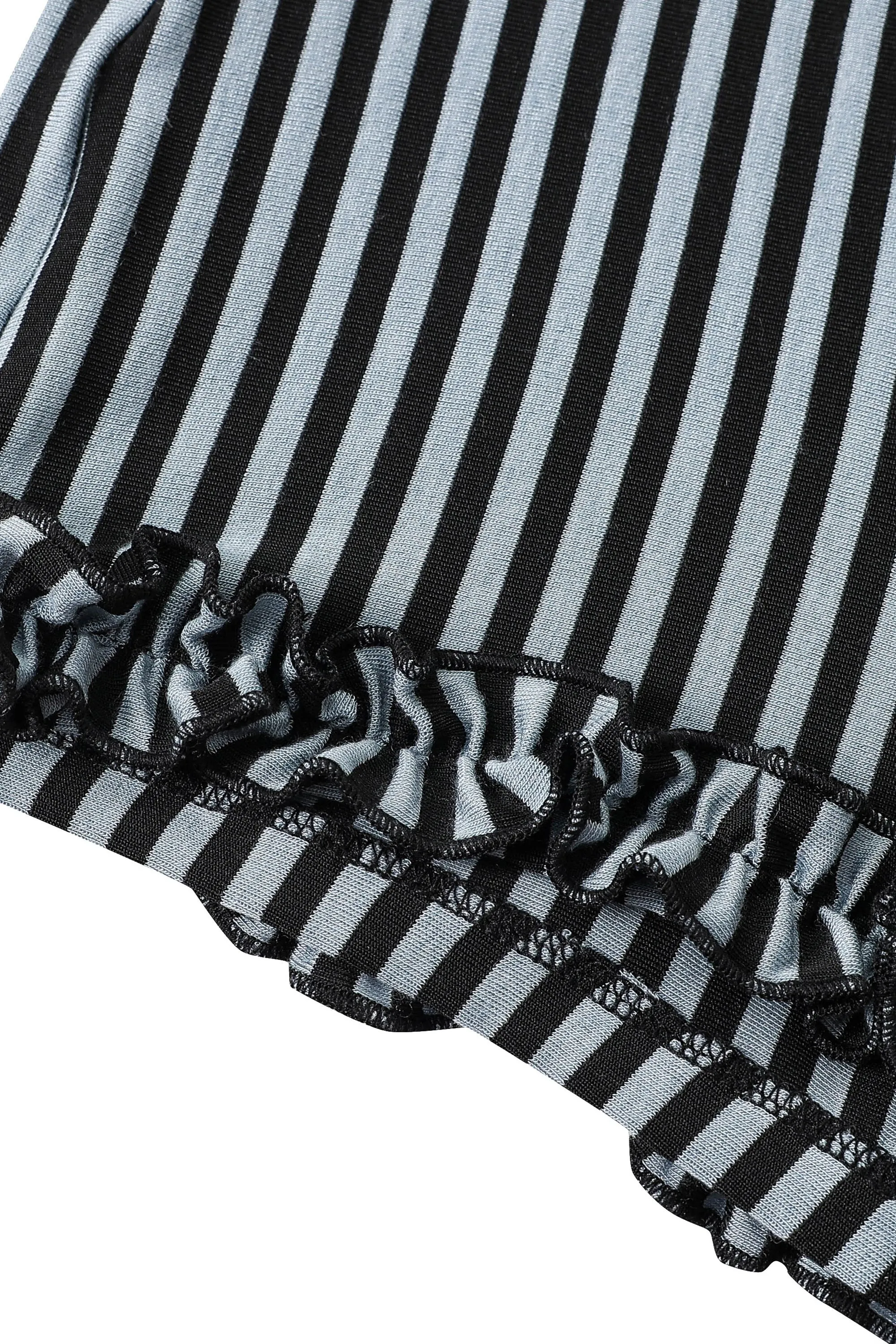 Striped Ruffle Shorts Blue Stripe sold by Fashion Brand Company product image thumbnail 4