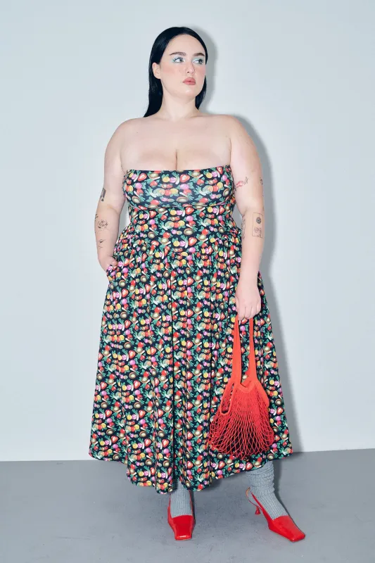 1 left - Drop Waist Strapless Maxi Dress Vegetable Medley made by Fashion Brand Company