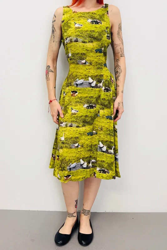 SAMPLE #520 - S Ducks Linen Maxi Dress made by Fashion Brand Company