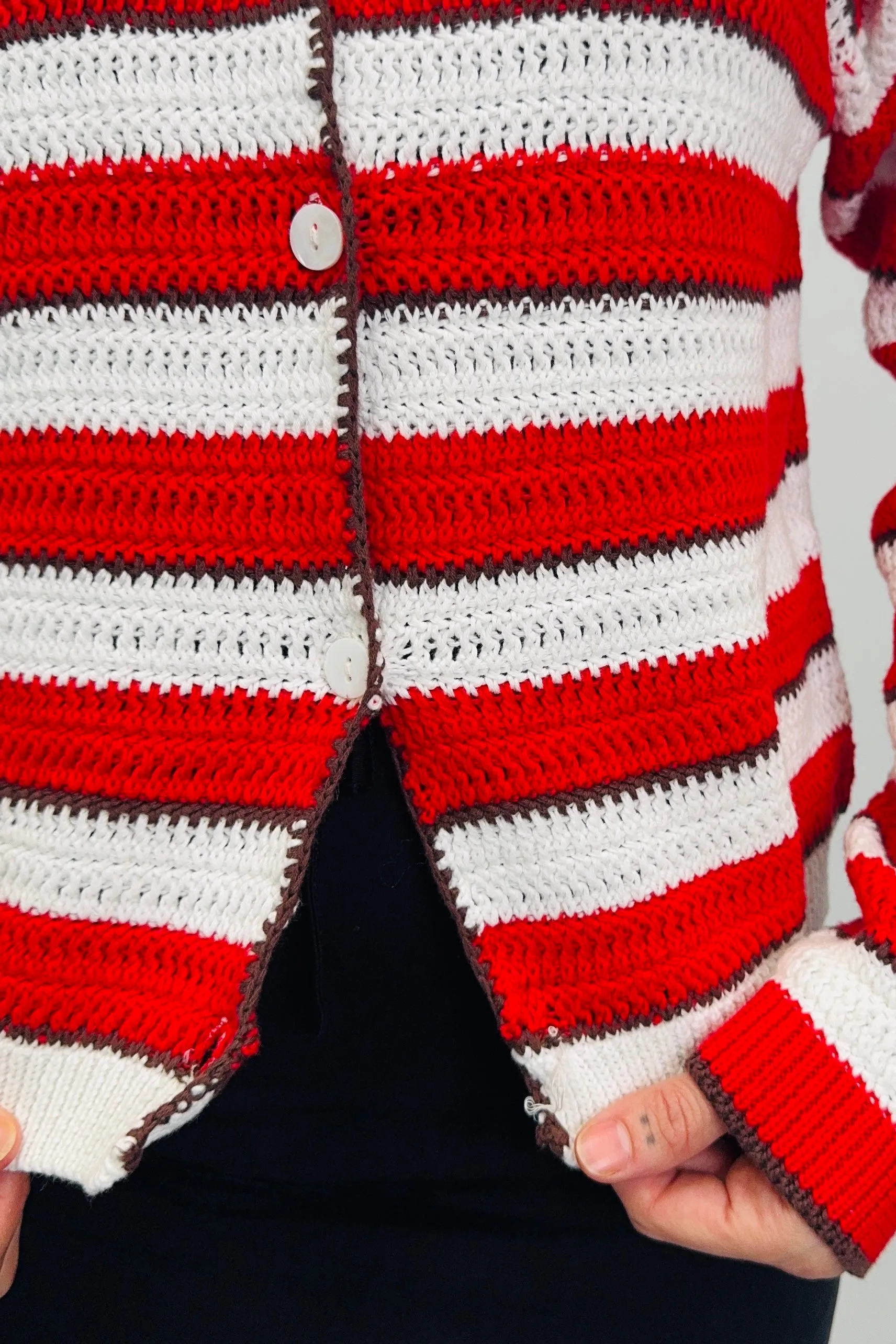 SAMPLE #506 - S Red and White Striped Sweater sold by Fashion Brand Company product image thumbnail 2