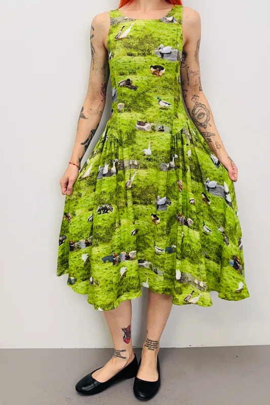 SAMPLE #502 - S Ducks Linen Midi Dress made by Fashion Brand Company