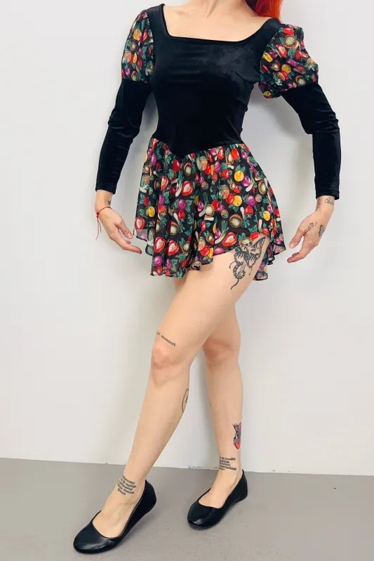 SAMPLE #468 - S Black Vegetable Medley Play Dress made by Fashion Brand Company