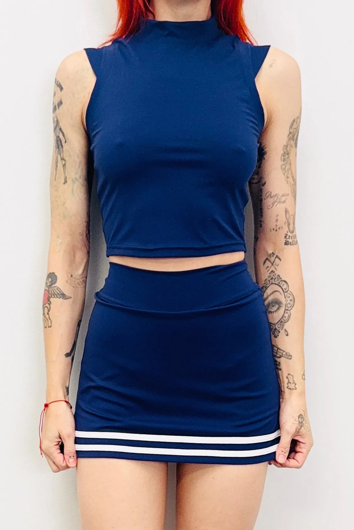 SAMPLE #473 - XS Navy Cheer Skort sold by Fashion Brand Company