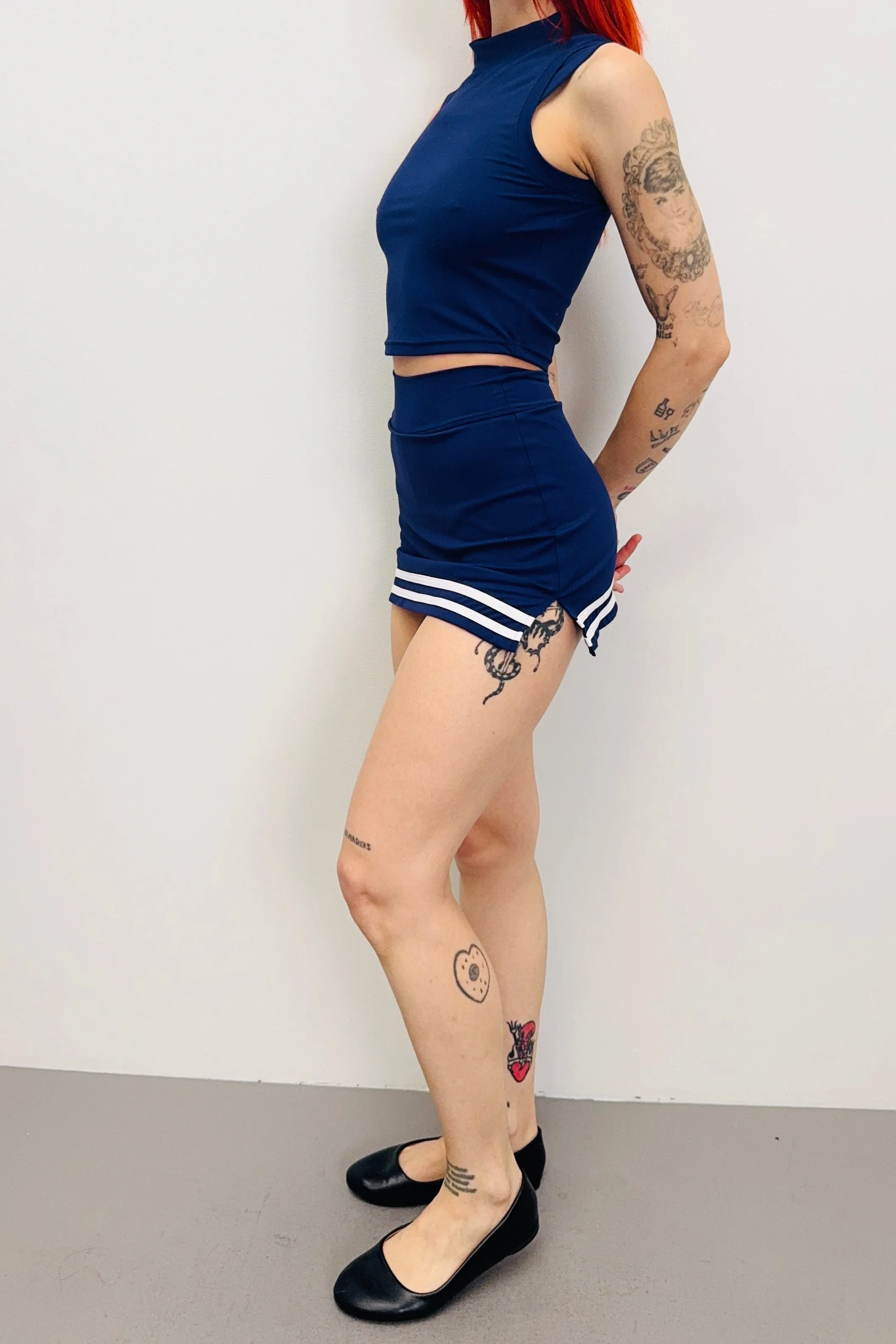 SAMPLE #473 - XS Navy Cheer Skort sold by Fashion Brand Company product image thumbnail 2