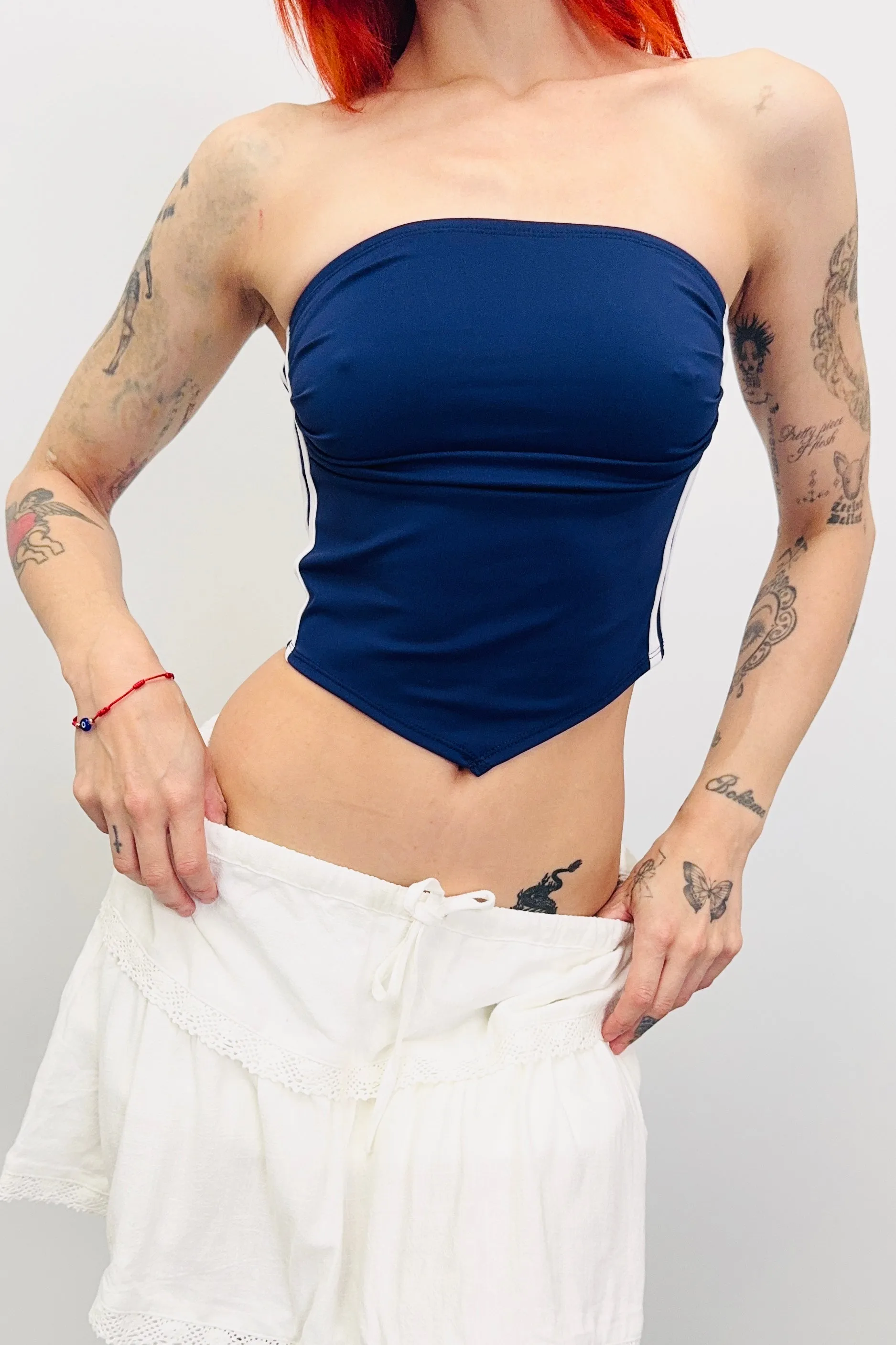 SAMPLE #476 - S Navy Sporty Tube Top sold by Fashion Brand Company product image thumbnail 2