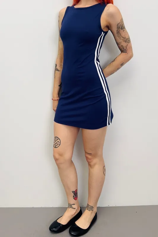 SAMPLE #452 - S Navy Sporty Yoga Dress made by Fashion Brand Company