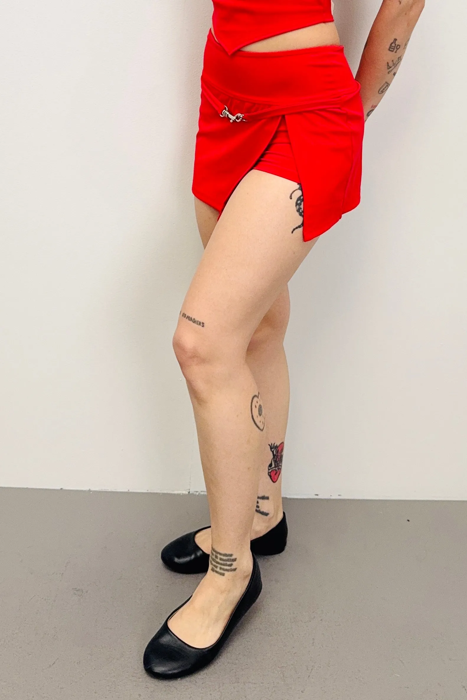 SAMPLE #495 - S Red Skort with Attached Belt sold by Fashion Brand Company product image thumbnail 2