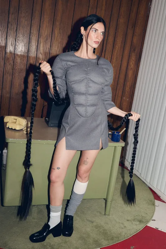Business Muscle Mini Dress Gray 2.0 sold by Fashion Brand Company