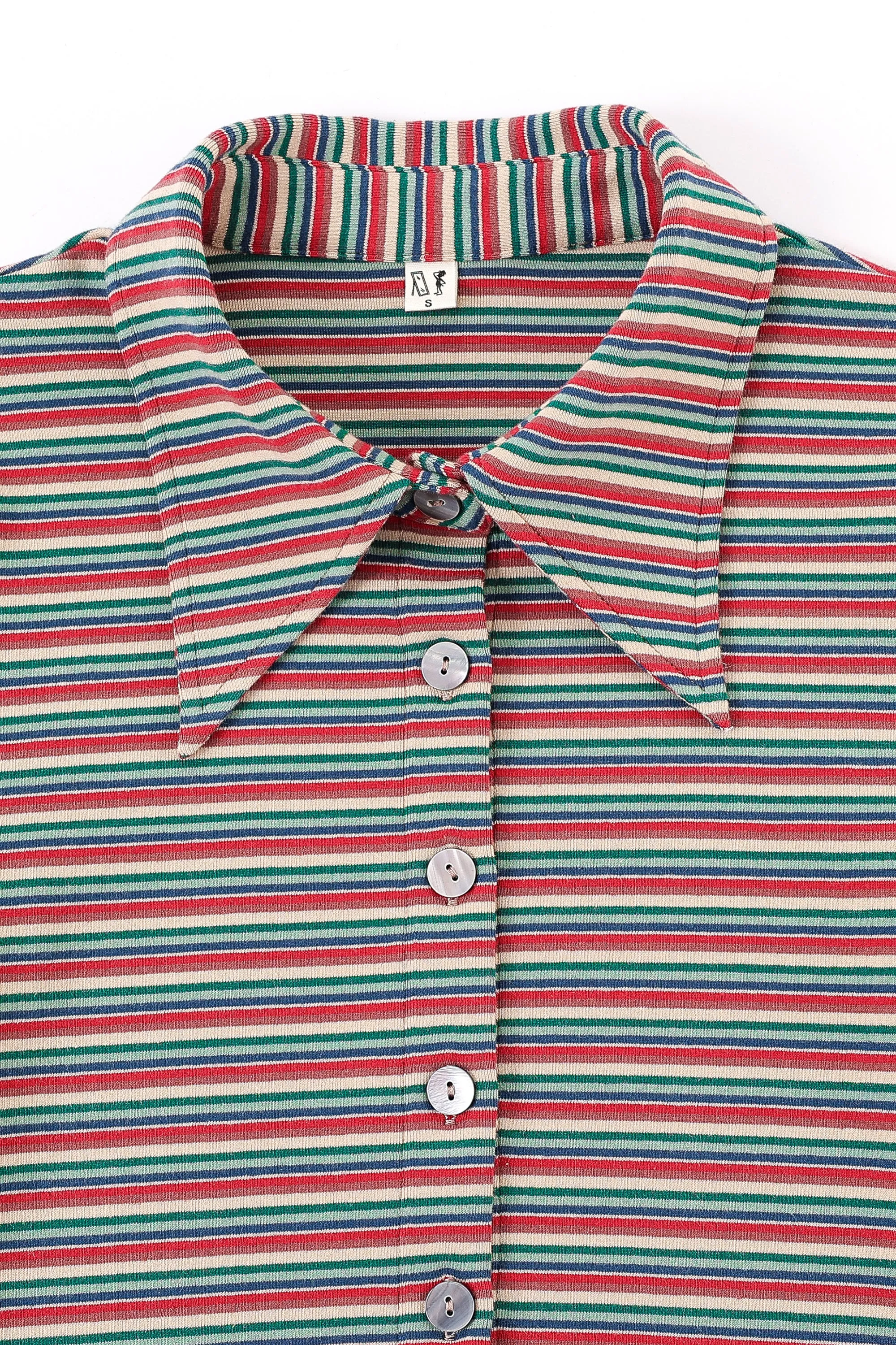 1 left - Red Stripe Cotton Collar Shirt sold by Fashion Brand Company product image thumbnail 4