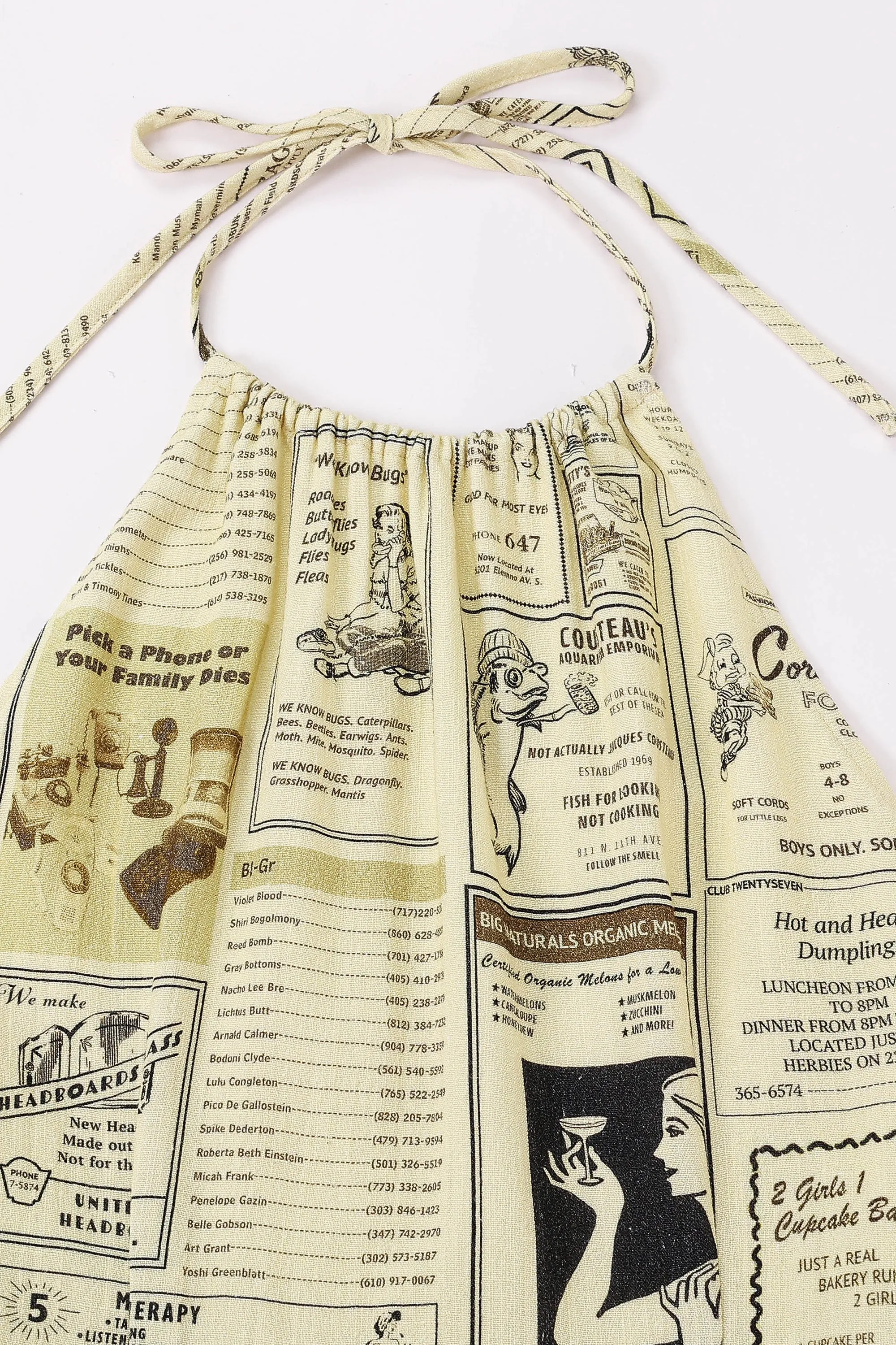 2 left - Cinch Tie Halter Dress Soft Linen Yellow Pages sold by Fashion Brand Company product image thumbnail 2