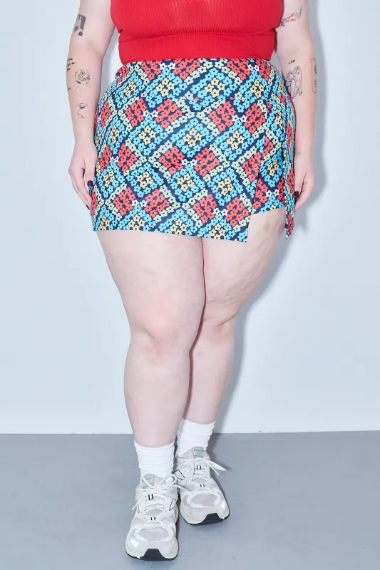 Scrap Skort - Flowers sold by Fashion Brand Company