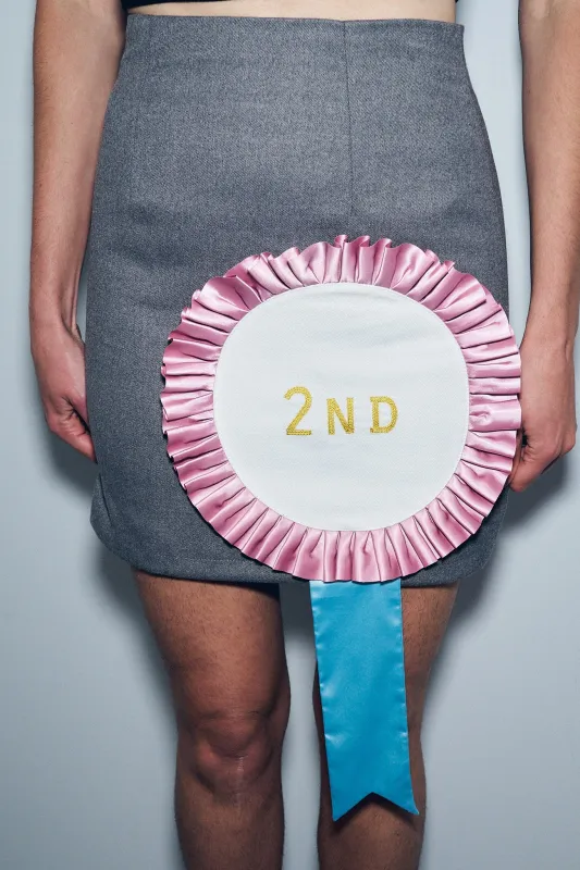 2nd Place Ribbon Gray Mini Skirt made by Fashion Brand Company