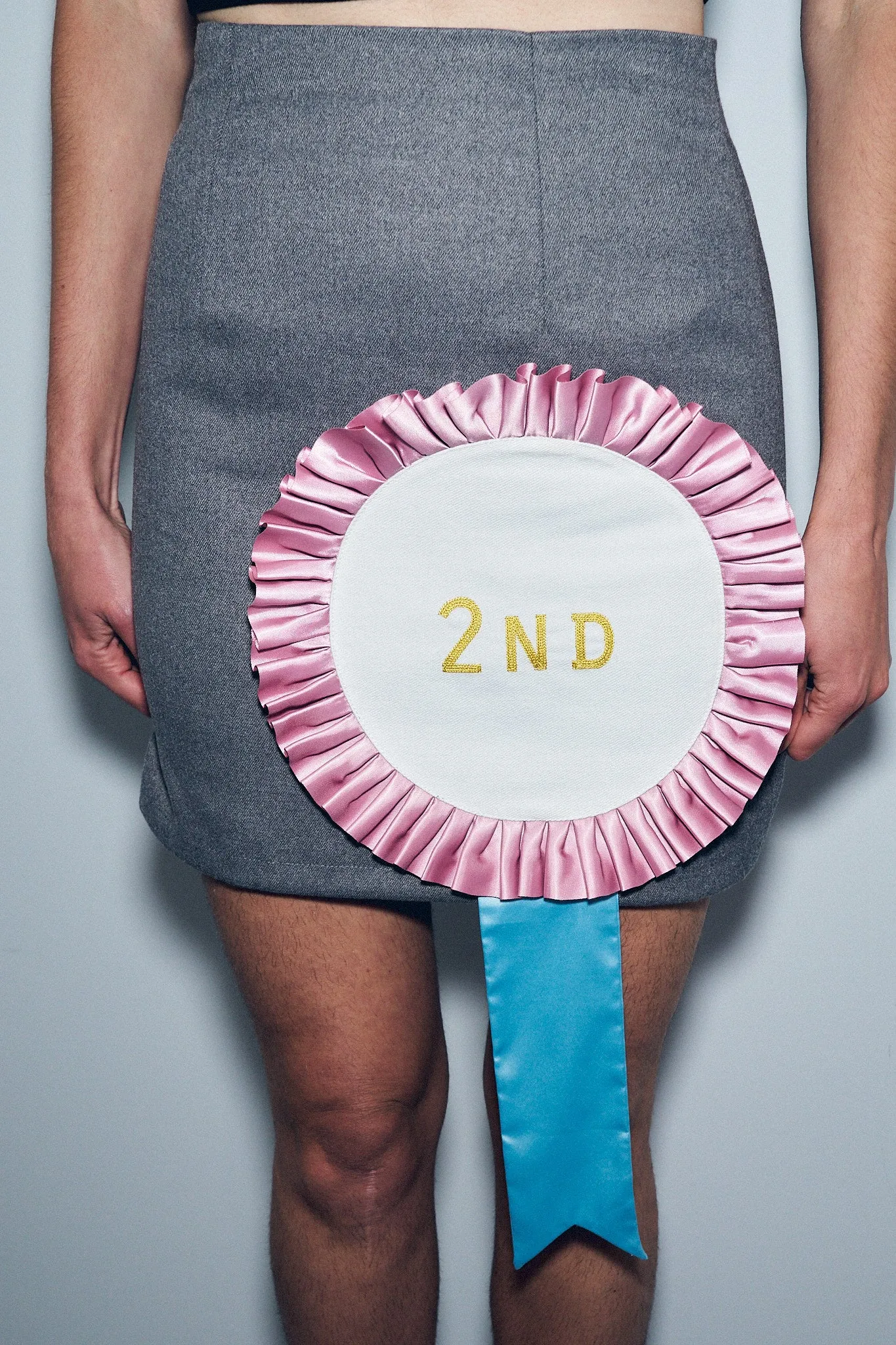 2nd Place Ribbon Gray Mini Skirt sold by Fashion Brand Company