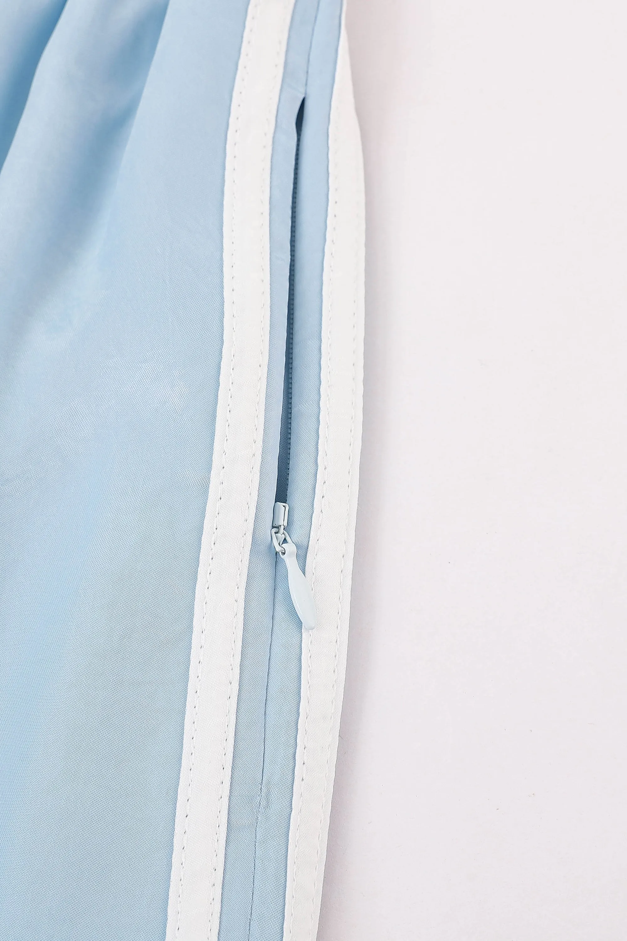 Light Blue Sporty Satin Lounge Pants sold by Fashion Brand Company product image thumbnail 4