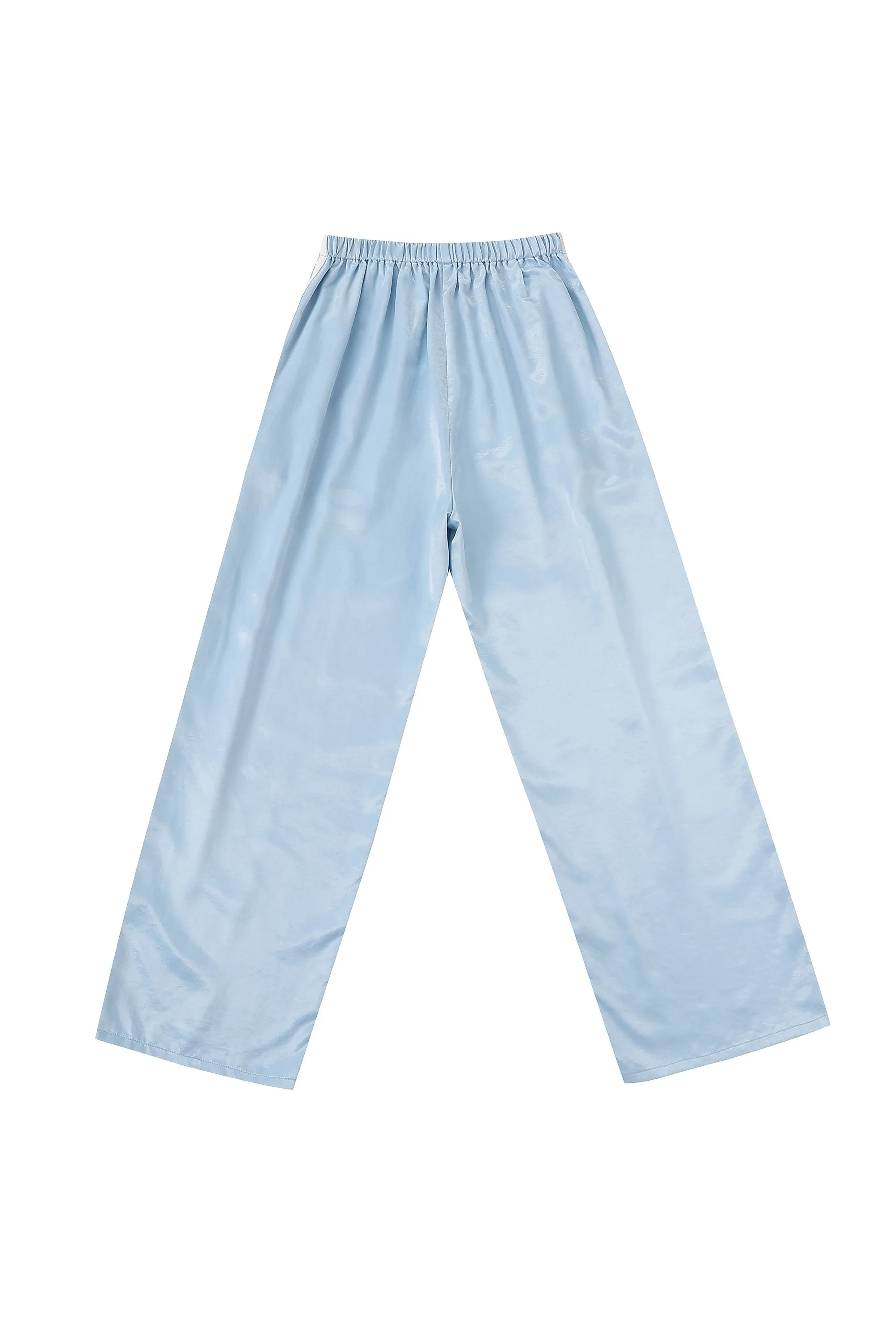 Light Blue Sporty Satin Lounge Pants sold by Fashion Brand Company product image thumbnail 2