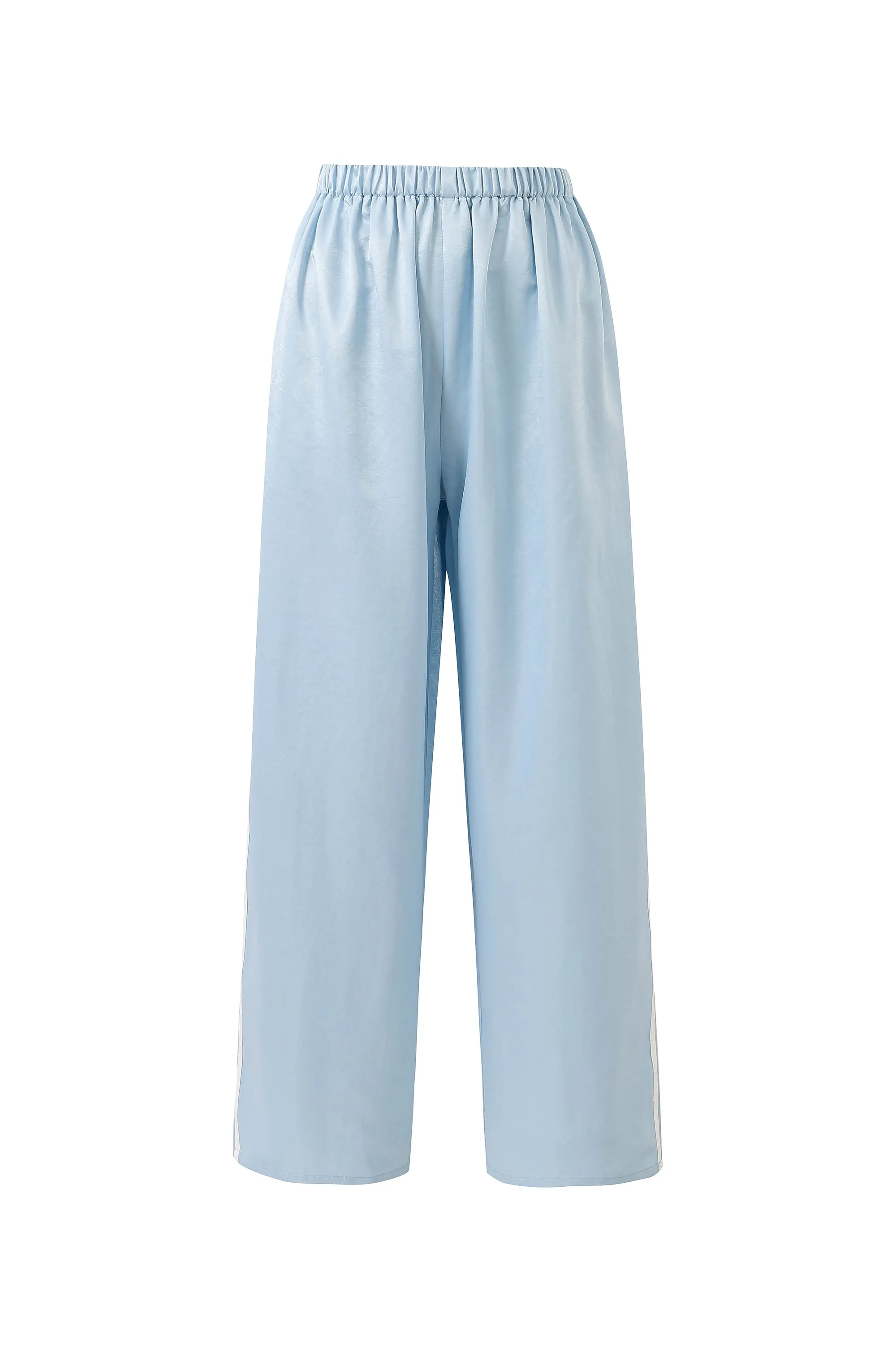 Light Blue Sporty Satin Lounge Pants sold by Fashion Brand Company product image thumbnail 3