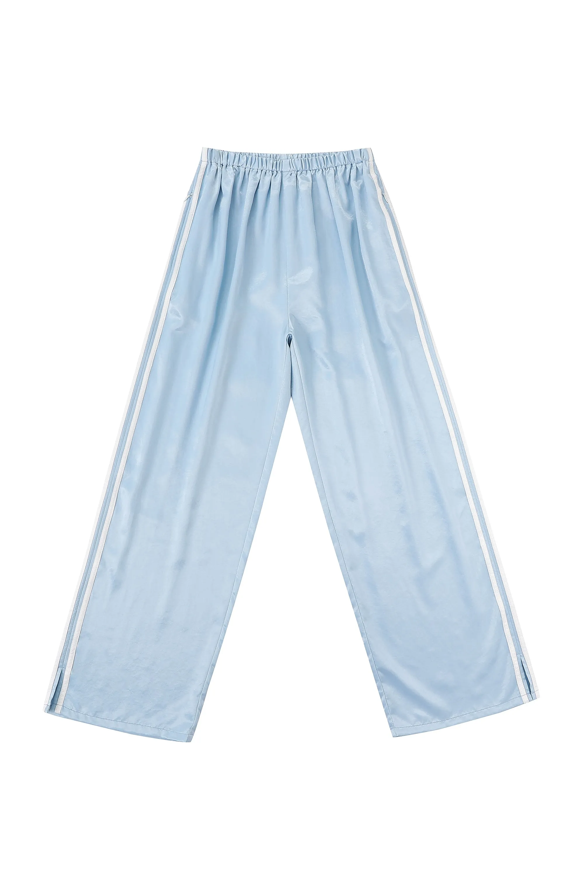 Light Blue Sporty Satin Lounge Pants sold by Fashion Brand Company
