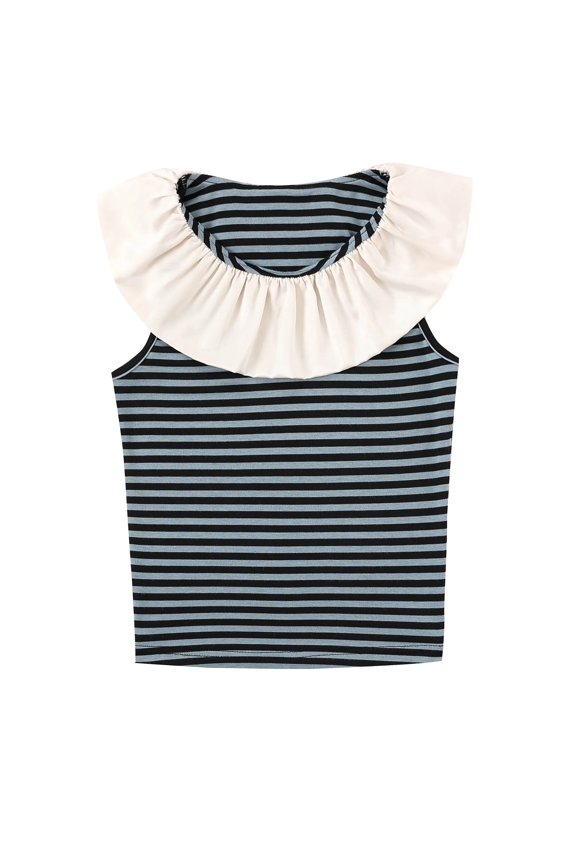 1 left - Clown Collar Tank Blue Stripe sold by Fashion Brand Company product image thumbnail 2