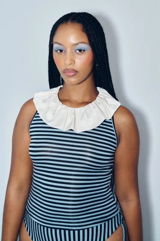 Clown Collar Tank Blue Stripe sold by Fashion Brand Company
