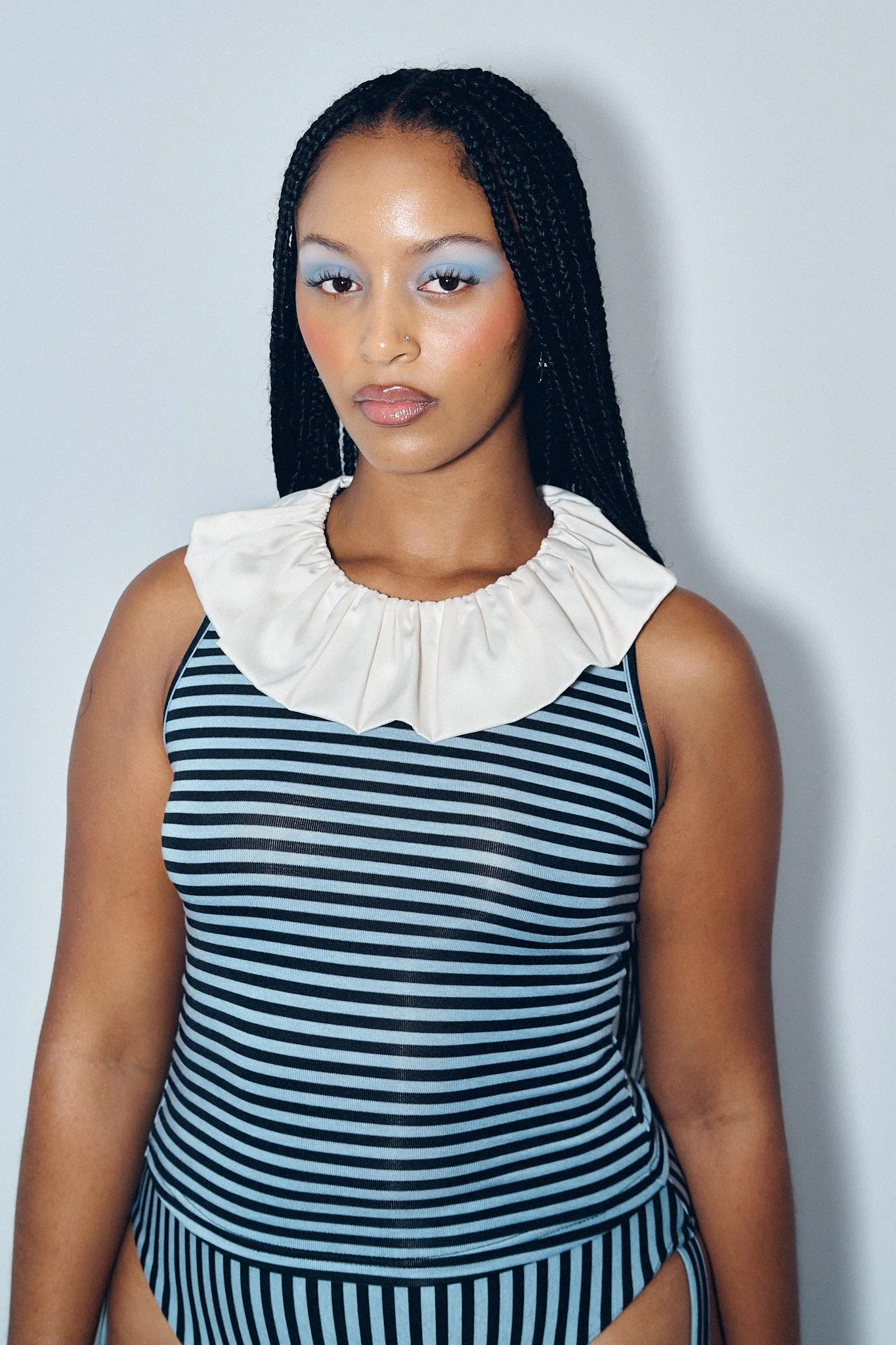1 left - Clown Collar Tank Blue Stripe sold by Fashion Brand Company