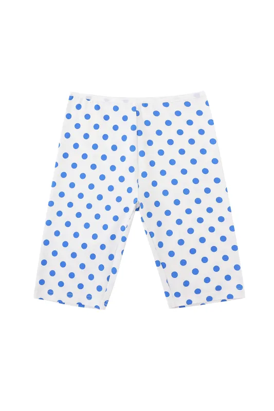 3 left - Cotton Bike Shorts Blue Polka Dot made by Fashion Brand Company