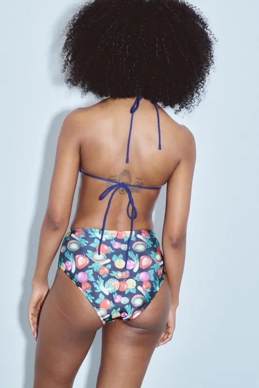 1 left - High Waist Bikini Bottom Vegetable Medley made by Fashion Brand Company