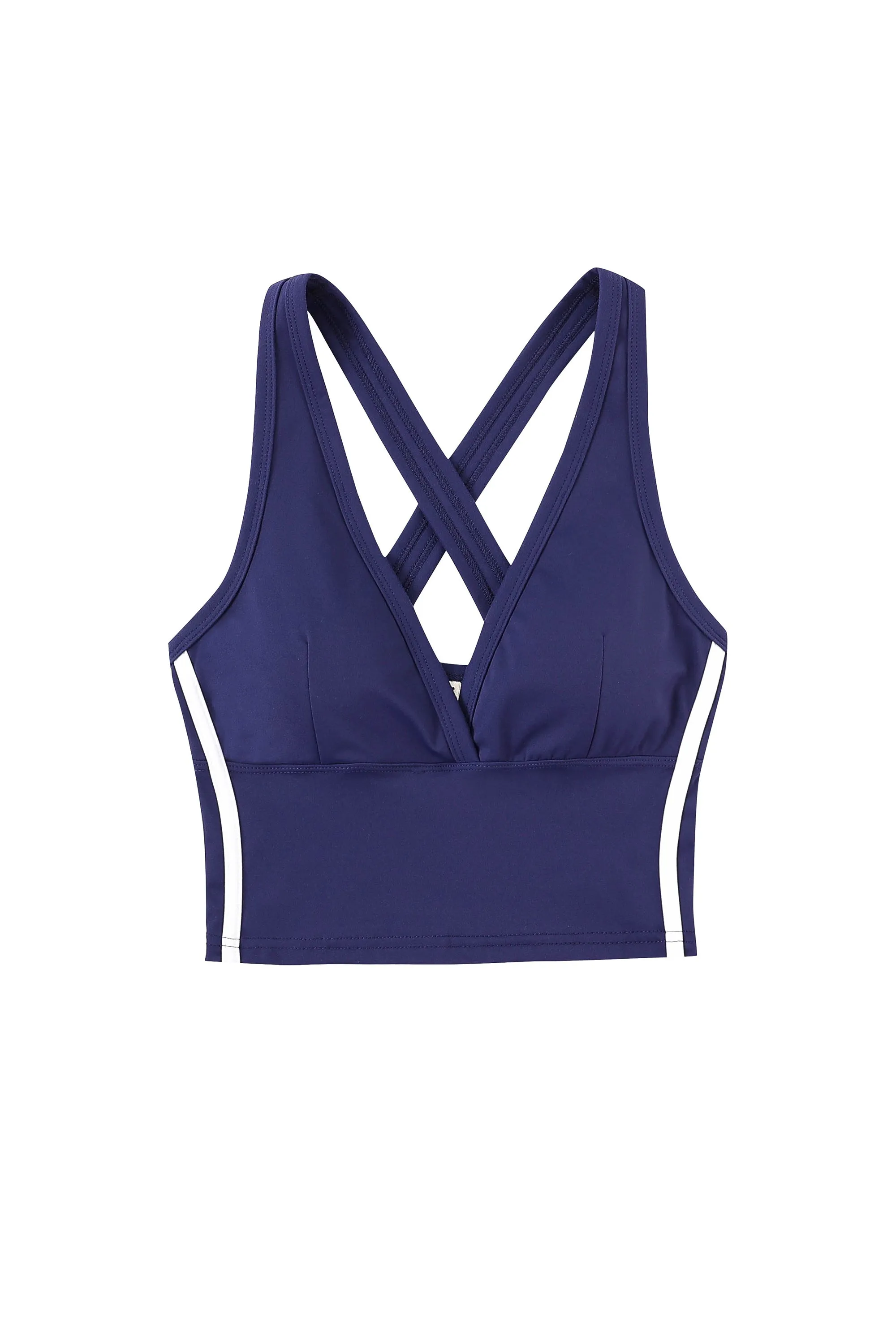 Sporty Spice Yoga/Swim Crossback Top Navy sold by Fashion Brand Company