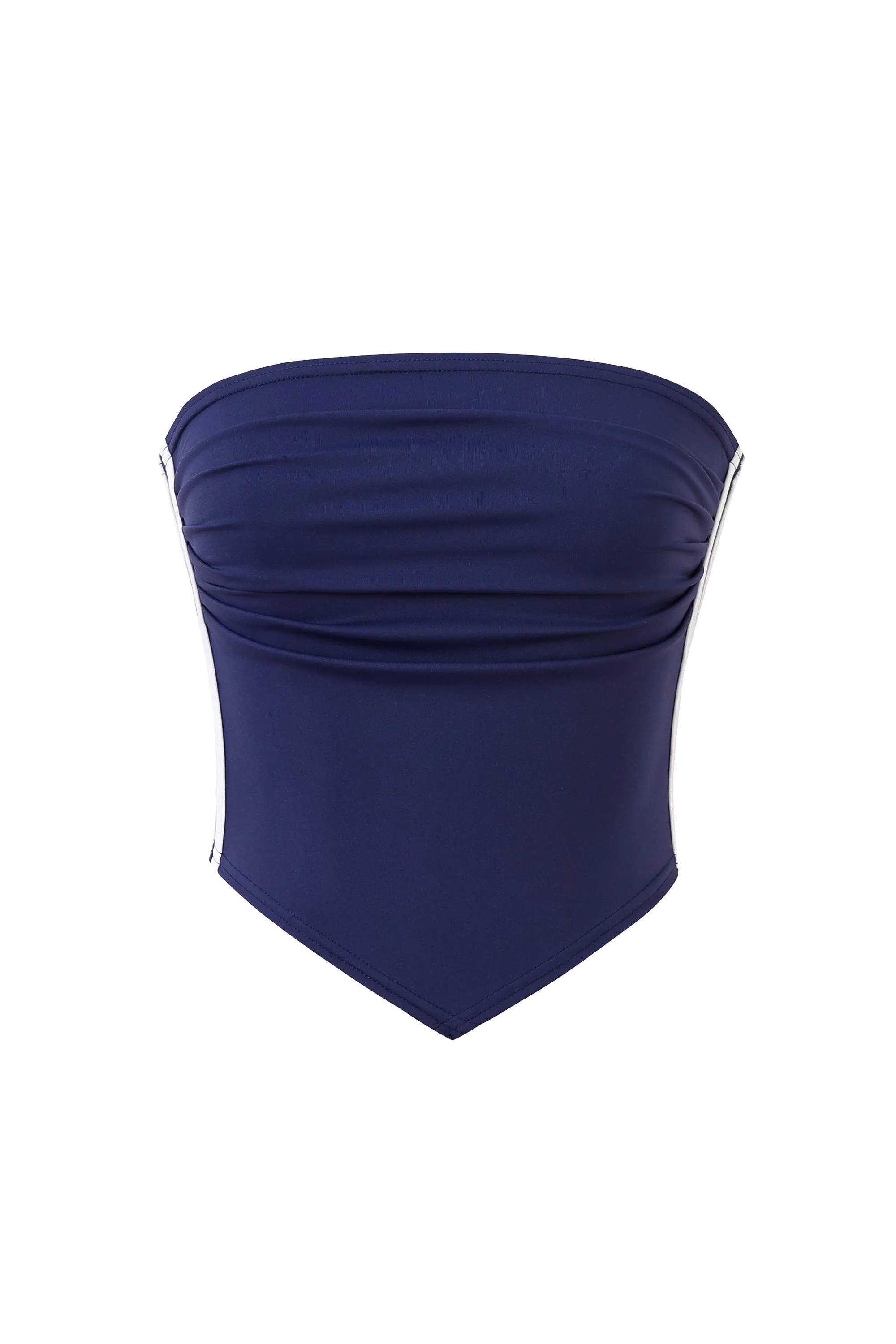 Navy Sporty Strapless Tube Swim Top sold by Fashion Brand Company product image thumbnail 2