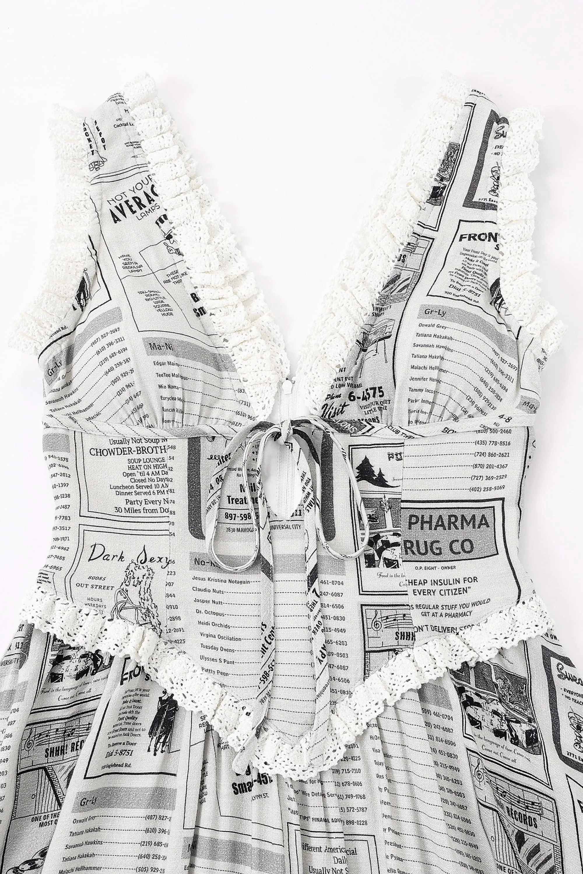 Plunge Soft Linen Maxi Dress White Pages sold by Fashion Brand Company product image thumbnail 5