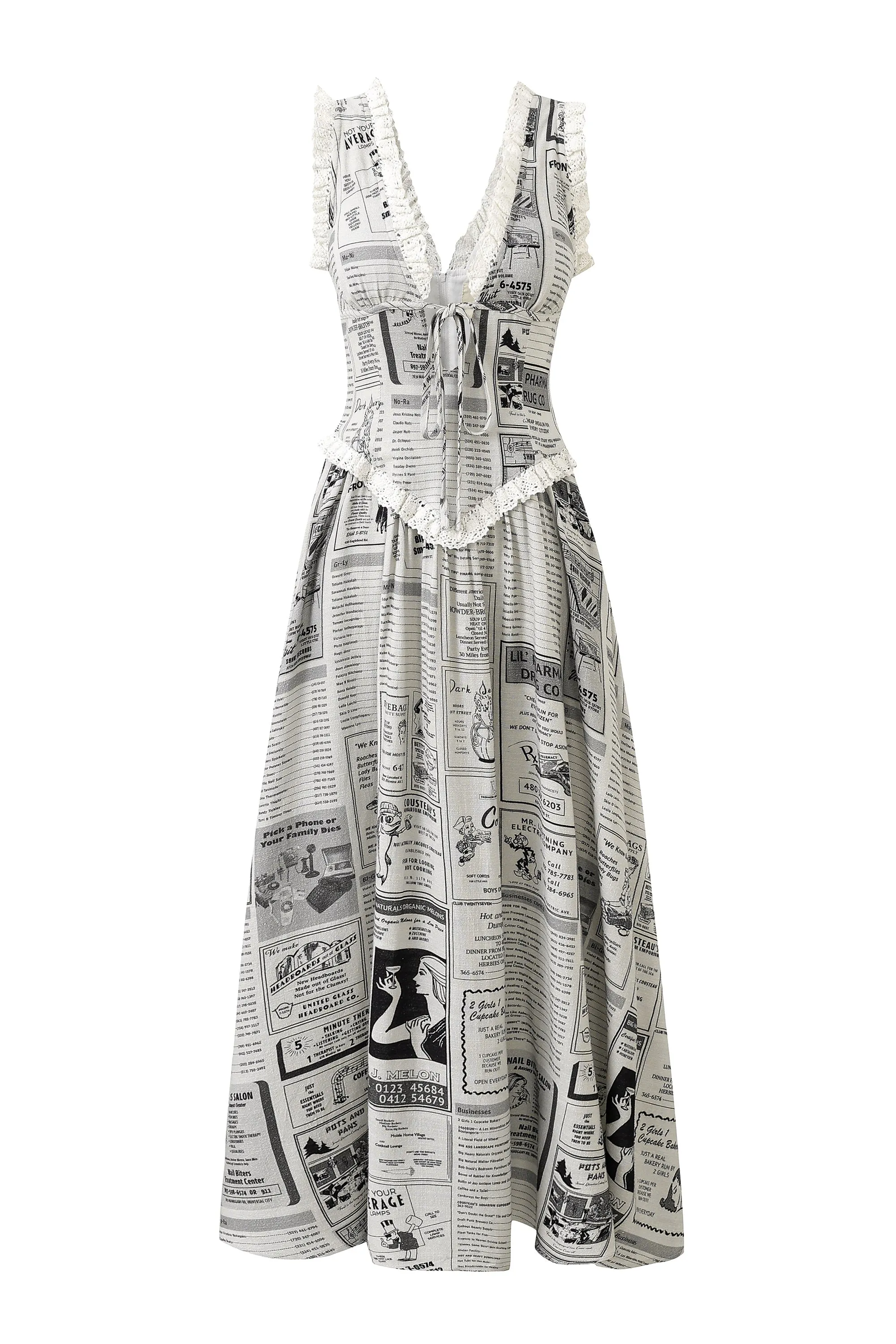 Plunge Soft Linen Maxi Dress White Pages sold by Fashion Brand Company product image thumbnail 2