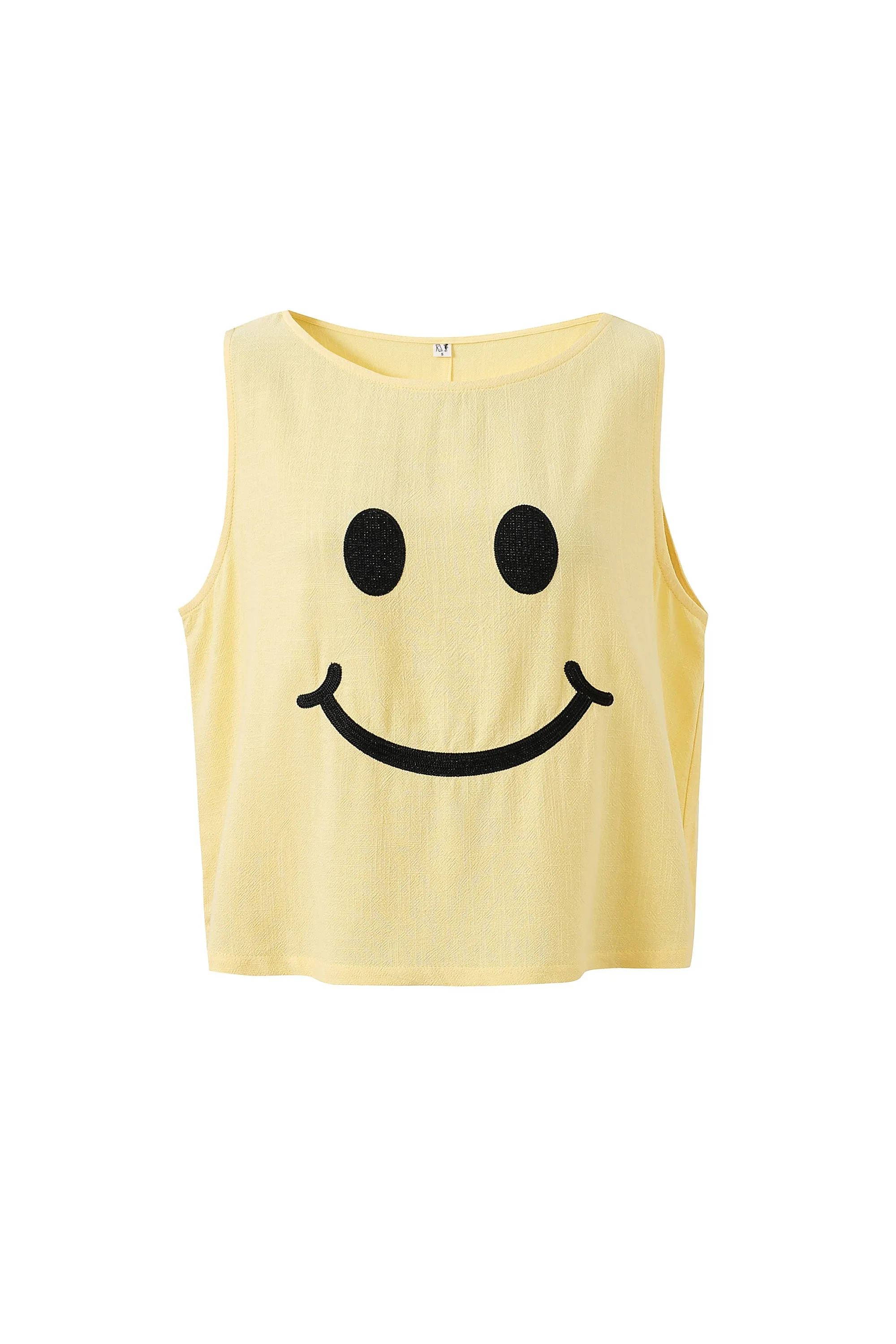 Smiley Face Soft Linen Shift Tank sold by Fashion Brand Company