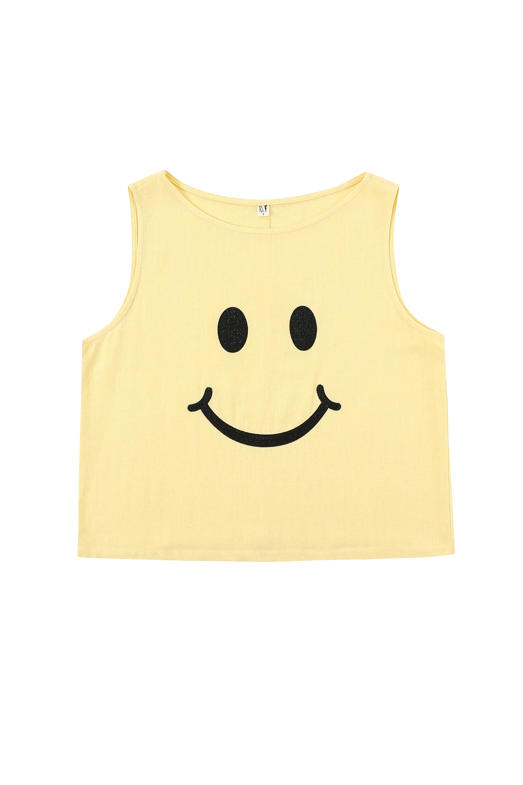 Smiley Face Soft Linen Shift Tank sold by Fashion Brand Company product image thumbnail 3