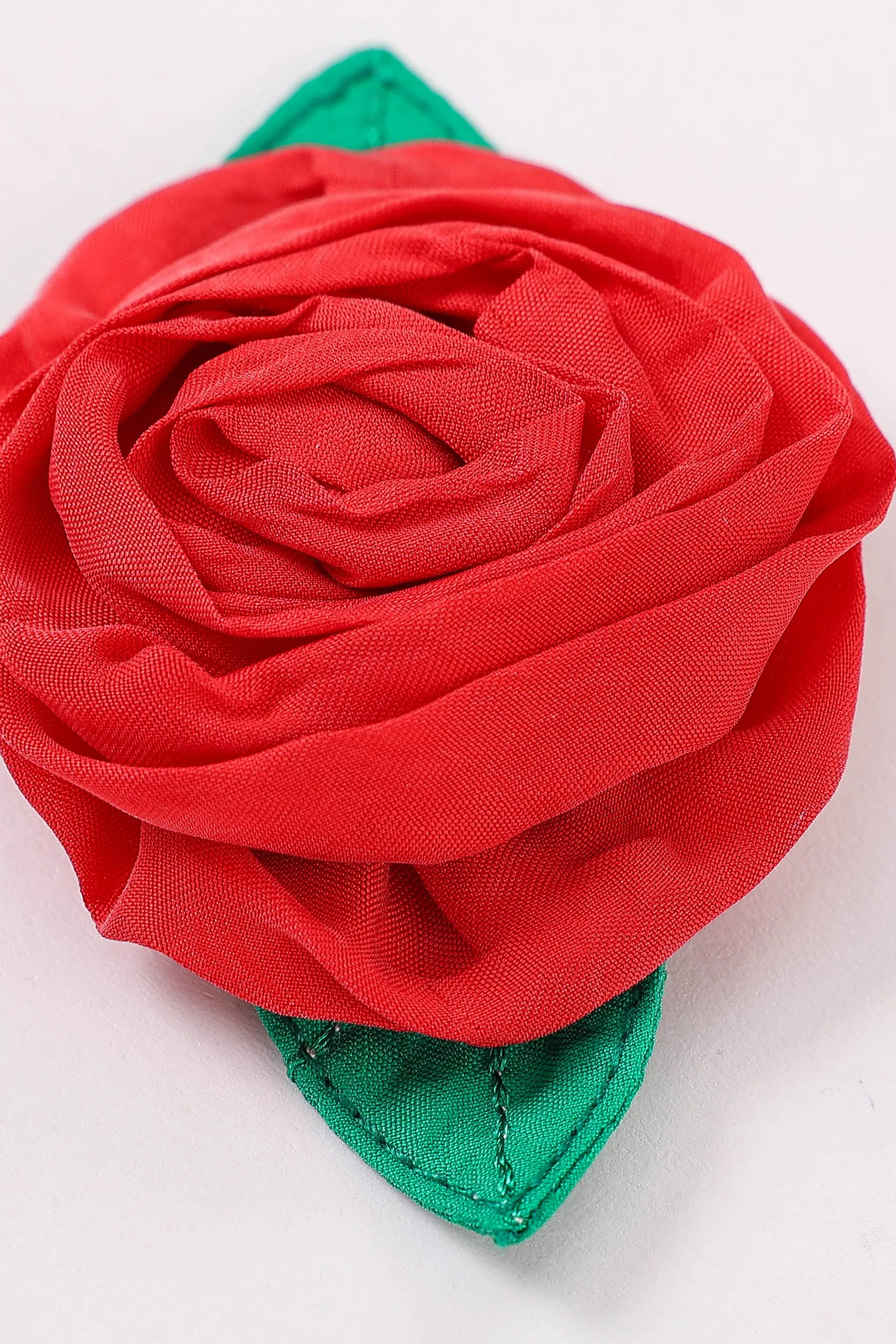 Red Cupro Rosette Hair Clip sold by Fashion Brand Company product image thumbnail 4