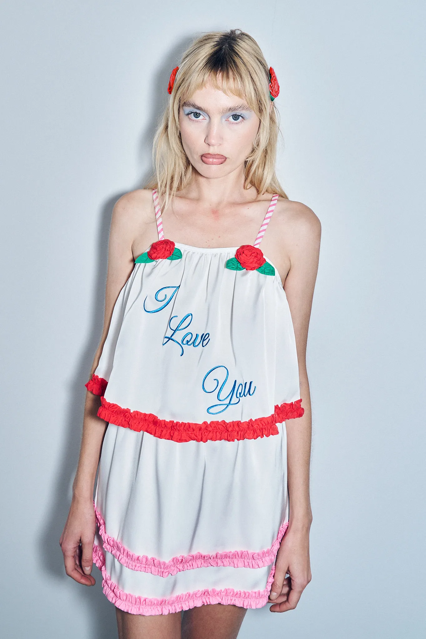 Red Cupro Rosette Hair Clip sold by Fashion Brand Company product image thumbnail 2