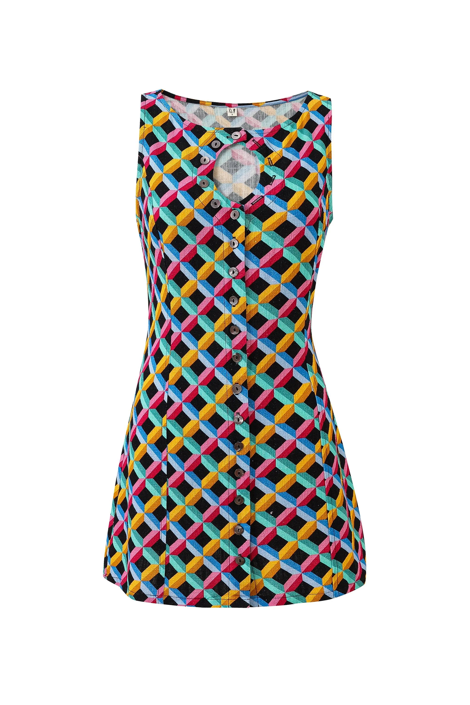 Unbuttoned Soft Linen Mini Dress Screensaver sold by Fashion Brand Company