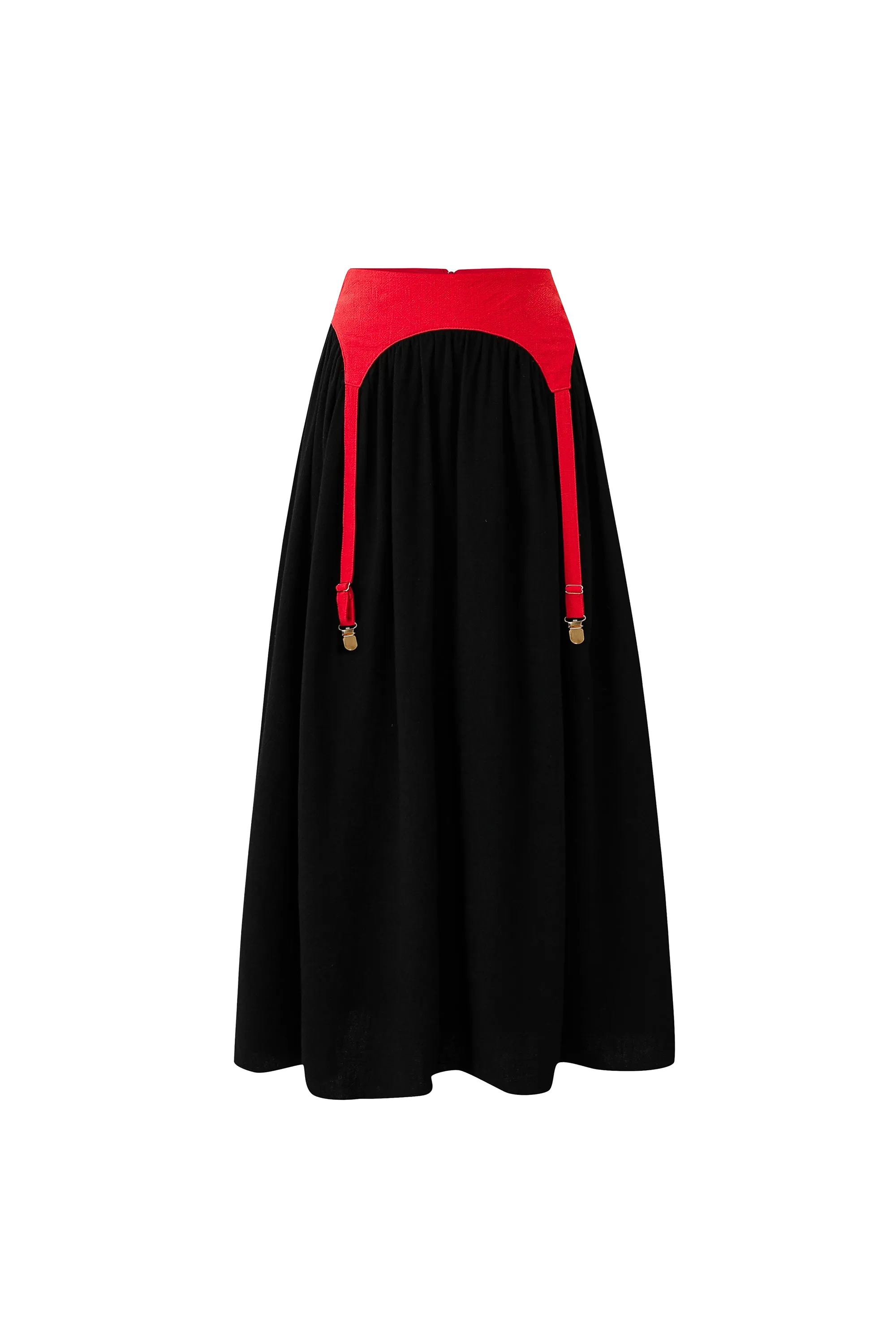 Garter Red/Black Linen Skirt sold by Fashion Brand Company product image thumbnail 4