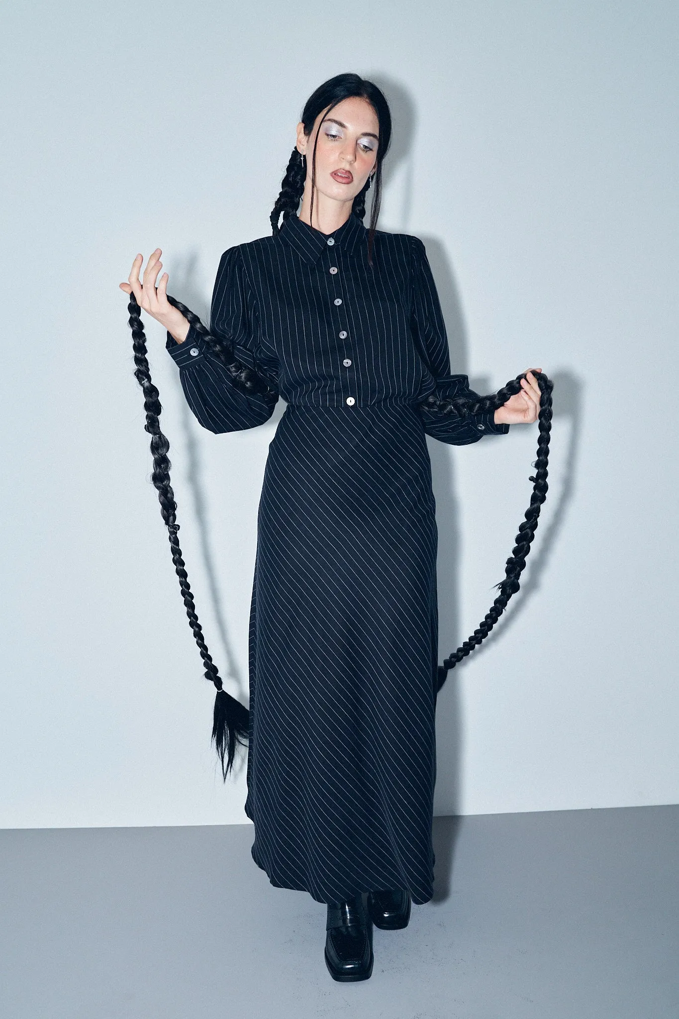 Boss Blouse Tencel Stripe Black sold by Fashion Brand Company product image thumbnail 4