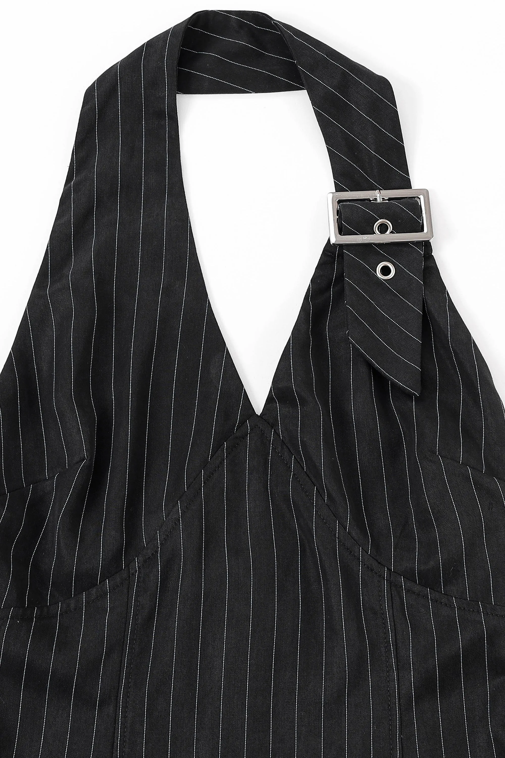 Buckle Halter Top Tencel Stripe Black sold by Fashion Brand Company product image thumbnail 5