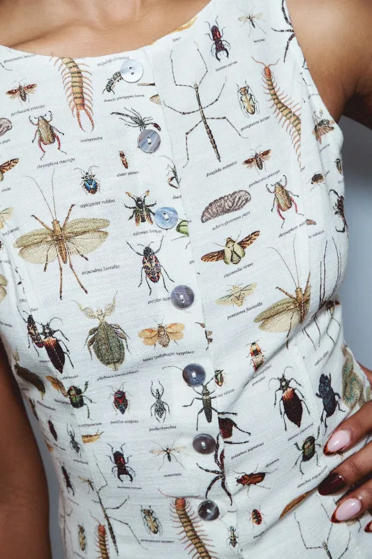 2 left - Soft Linen Button Down Tank Worst Bugs made by Fashion Brand Company