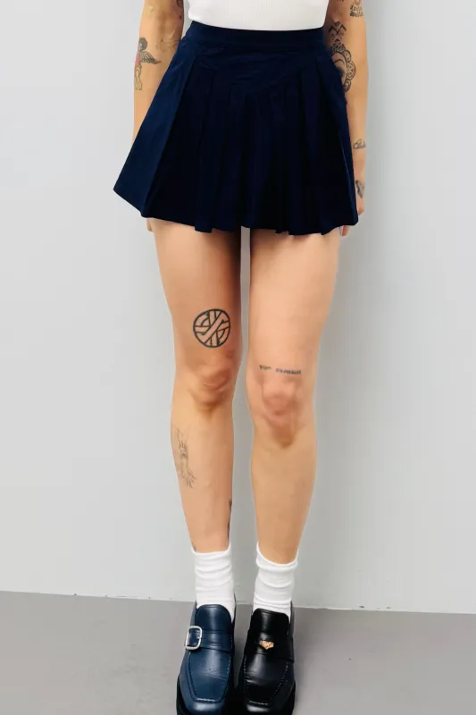 SAMPLE #563 - S Navy Cheer Mini Skirt made by Fashion Brand Company