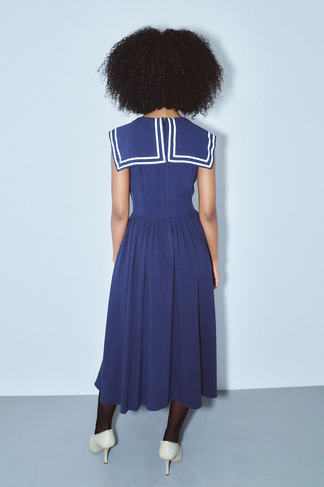 Maxi Sailor Dress Soft Linen Navy sold by Fashion Brand Company product image thumbnail 2