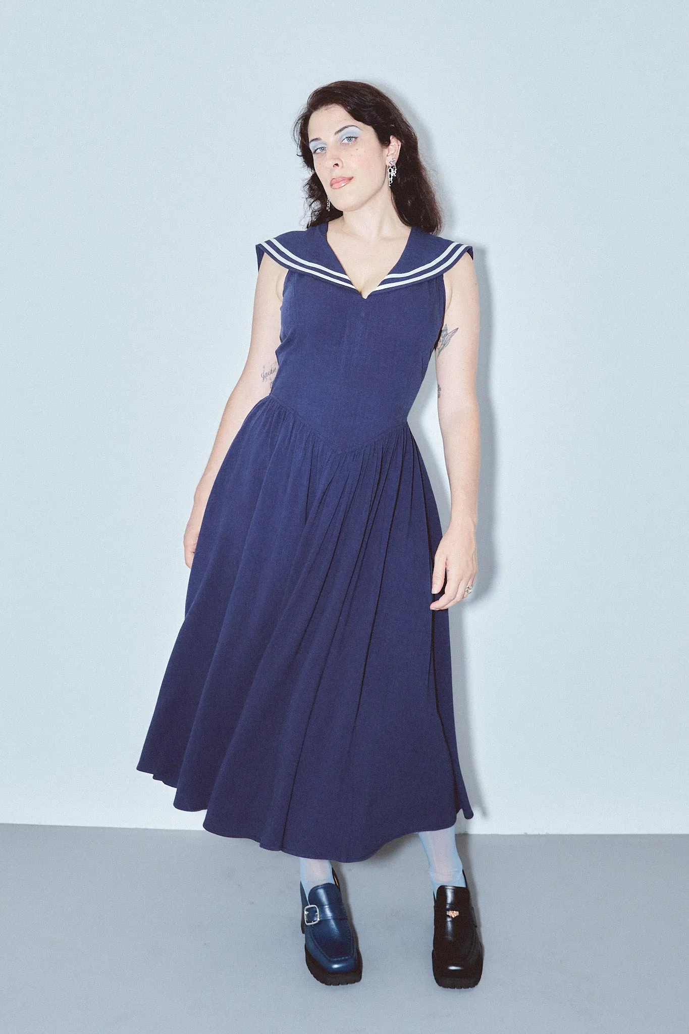 Maxi Sailor Dress Soft Linen Navy sold by Fashion Brand Company product image thumbnail 5