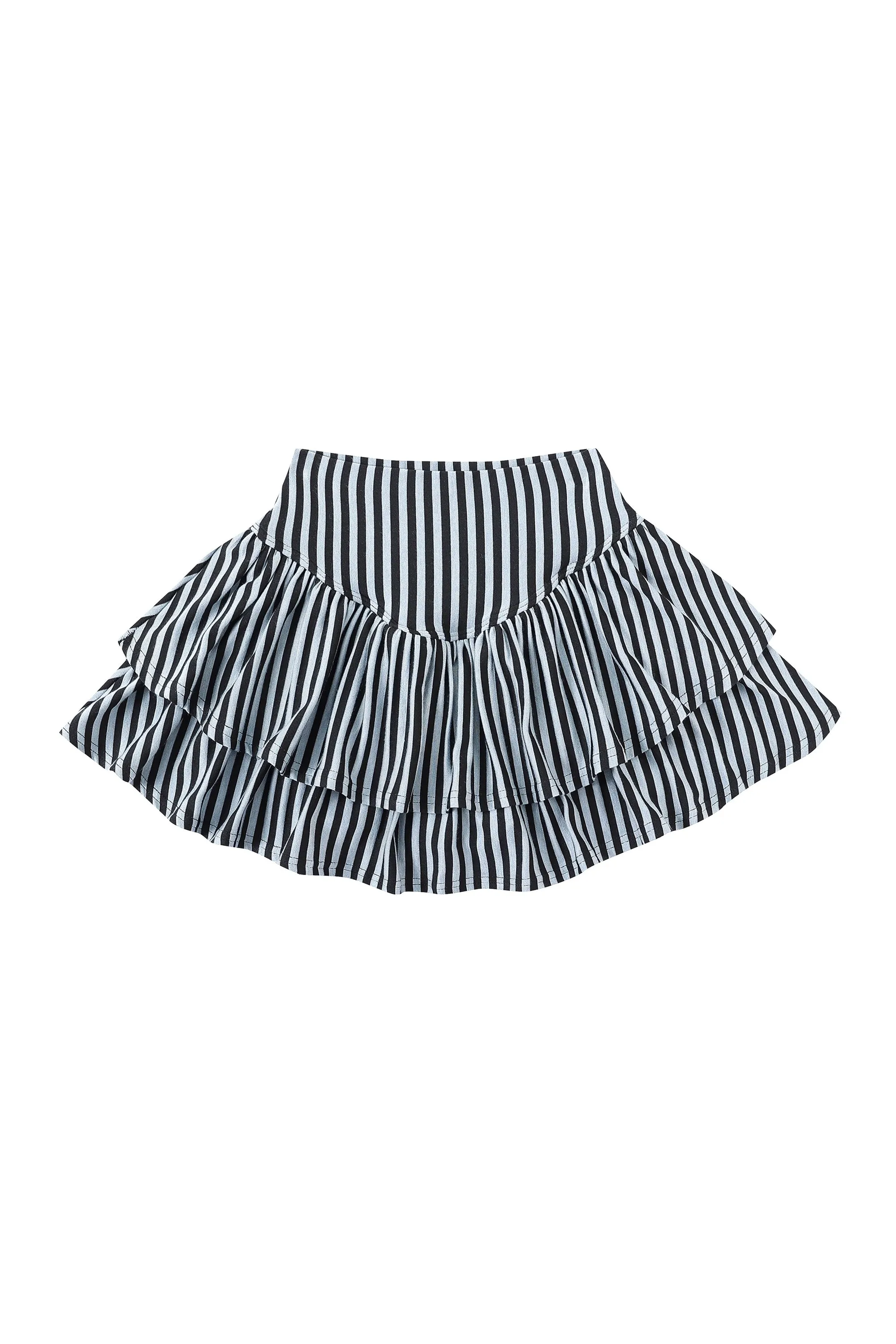 Ruffled Mini Skort Blue Stripe sold by Fashion Brand Company