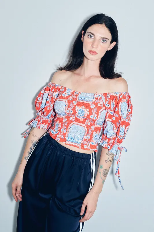 Smocked Blouse Soft Linen French Sex sold by Fashion Brand Company