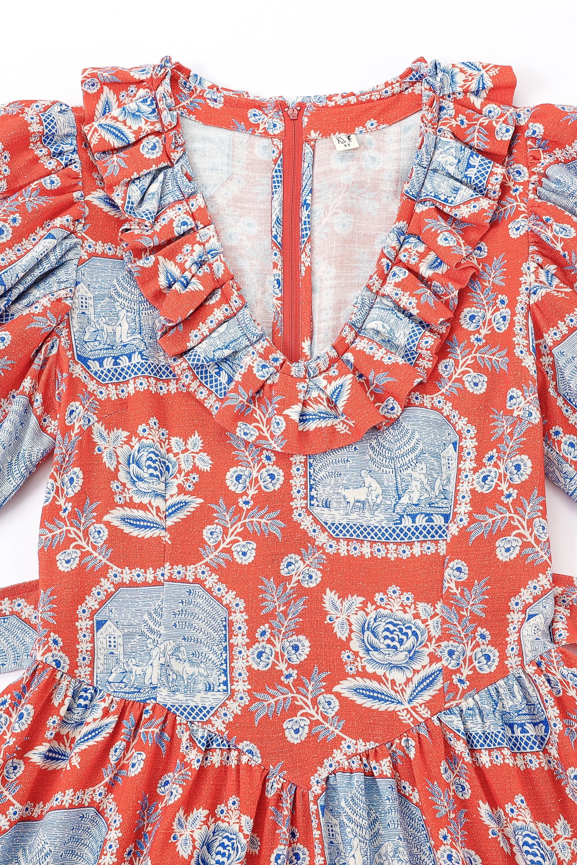 Soft Linen Ruffle Mini Dress French Sex sold by Fashion Brand Company product image thumbnail 3