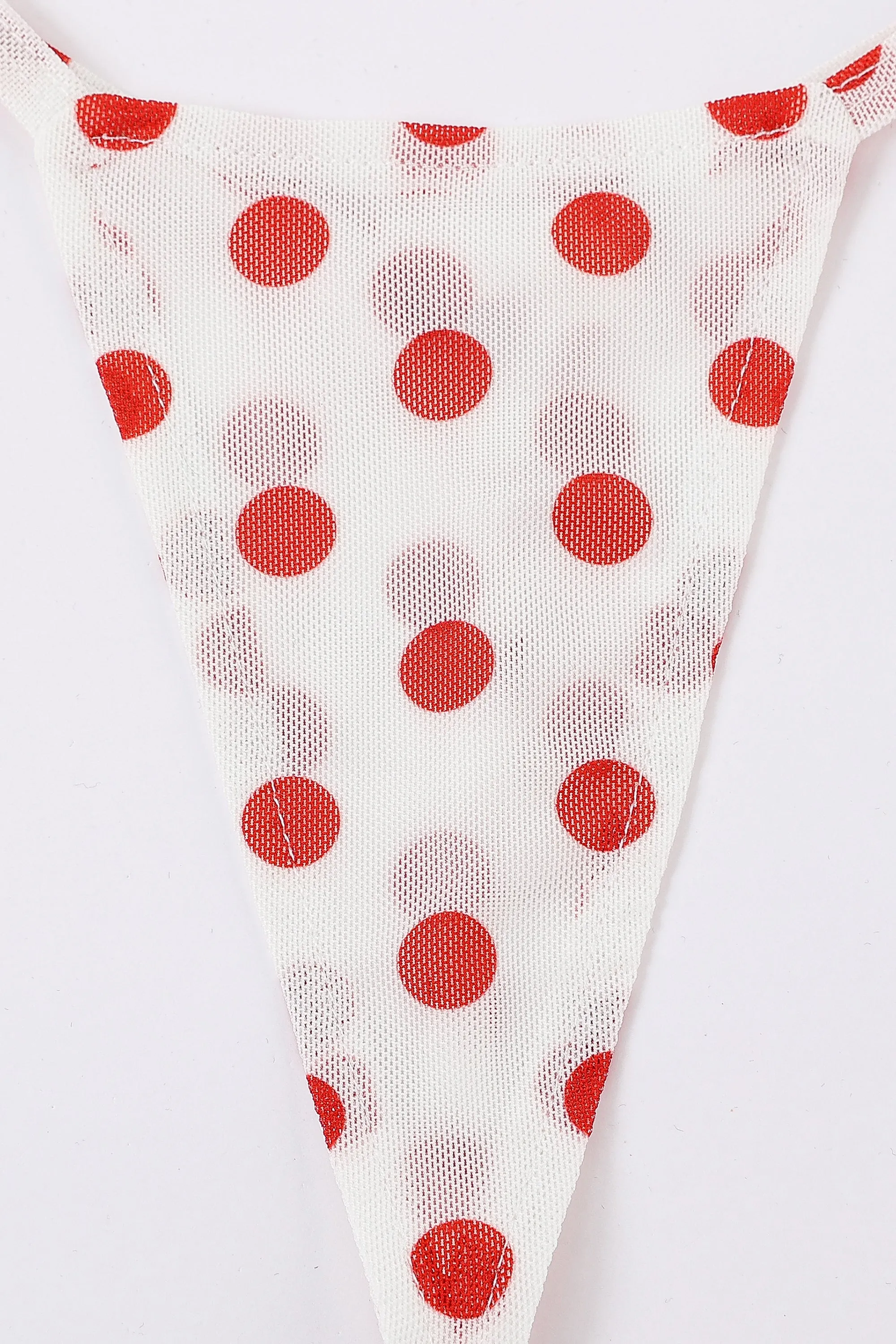 Halter Mesh Dress and Thong Set Red Polka Dot sold by Fashion Brand Company product image thumbnail 4